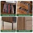 thumbnail image 3 of Record Player Stand,Turntable Stand with Record Storage for Vinyl up to 350 Albums for Living Room,Bedroom,Brown, 3 of 7
