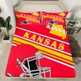 thumbnail image 2 of Erosebridal Sport Footabll Bed Sheets Set Queen Size,Ball Game Bedding Sets Queen Size,Teenager Bedroom Decor(Kansas),Ultra Soft,4 Pieces, 2 of 7
