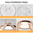 thumbnail image 6 of HEYAN Walnut Wood Flush Mount Ceiling Light Fixture,16 Inch Dimmable LED Ceiling Light with 3000K-4000K-6000K Selectable Flat Low Profile Round Ceiling Lights for Bedroom Hallway Laundry (1 Pack), 6 of 10