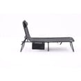 thumbnail image 4 of Folding Textilene Waterproof Patio Chaise Lounge Chair,Outdoor Adjustable and Reclining Tanning Chair with Pillow and Side Pocket for Lawn,Beach,Pool,Portable Camping and Sunbathing(2 Pieces,Black), 4 of 17