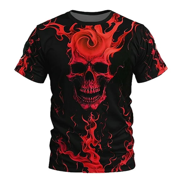Xdzjlr Men's Shirts Short Sleeved 3D Pattern Clothing Trendy Mens T-Shirt,L