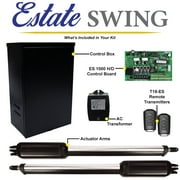 Estate Swing E-S1000D Solar Dual Swing Gate Opener Kit with Free Extra Remote - AC Charging Option