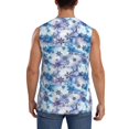 thumbnail image 4 of Bingfone Icy Blue Snowflakes Pattern Men's Tank Tops Workout Sleeveless Tee Shirts Running Beach Tanks for Men-X-Large, 4 of 7