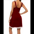 thumbnail image 3 of Camisón de Mujer con Cuello en V, Camisón de Encaje Suave, Color Vino Tinto, Talla L, 3 of 5