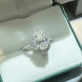 thumbnail image 2 of solitaire jewels 2CT Art Deco Pear Moissanit Halo Engagement Ring For Women, 14K Rose Gold, 2 of 6