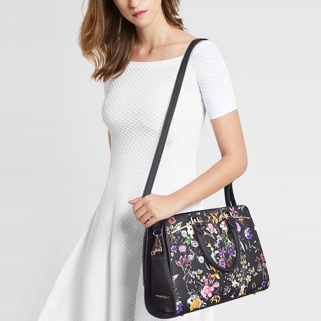 Dasein Women Satchel Handbags Shoulder Purses Totes Top Handle Work Bags with 3 Compartments