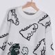 thumbnail image 3 of Gibobby SuéTer Para Mujeres Suéter de punto con estampado de dinosaurio para mujer, suéteres de tamaño, ropa de calle estética Preppy E Girl(Blanco,XG), 3 of 6