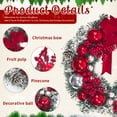 thumbnail image 5 of Christmas Wreath for Front Door Decoration Farmhouse Christmas Floral Wreath with Lights for Home Wall Porch Sign Indoor Outdoor Décor 18" Design3, 5 of 7