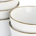 thumbnail image 3 of Elama Arthur 6 Piece Stoneware Bowl Set in Matt White with Gold Rim, 3 of 3