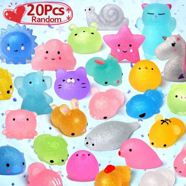 50-5 piezas de juguetes blandos Kawaii Squishy Mochi Anima para niños, pelotas antiestrés para apretar, regalos de fiesta, juguetes para aliviar el estrés para cumpleaños