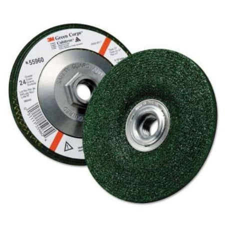 UPC: 0051111559604 | 3M Green Corps 4.5  dia Depressed Cntr Wheel  24 Grit  10/BX (405-051111-55960)