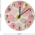 thumbnail image 3 of Silent Wooden Round Wall Clock Pink and Golden Circles Non Ticking Battery Operated Clocks for Home Office Living Room Bedroom, 3 of 3