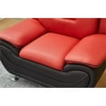 thumbnail image 5 of Kingway Furniture Zebra Upholstered Modern Faux Leather Chair in Black/Red, 5 of 7
