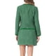 thumbnail image 3 of Conjunto de traje para mujer INSPIRE CHIC de 2 piezas, chaqueta corta de tweed a cuadros y falda, talla XL, verde, 3 of 6