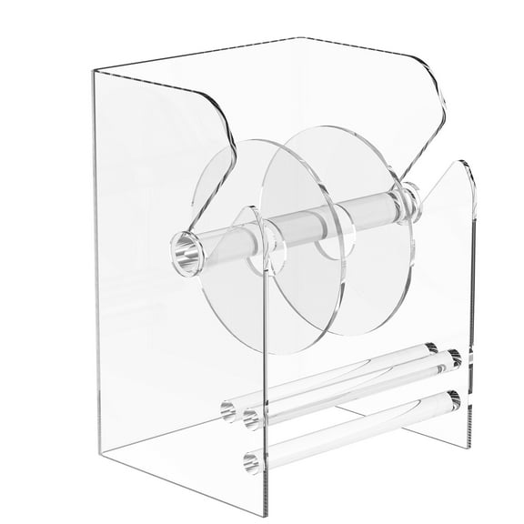 Ikoopy Label Dispenser Clear Sticker Roll Holder Acrylic Sticker Dispenser Multipurpose Label Roll Tape Organizer Stand for Office and Home