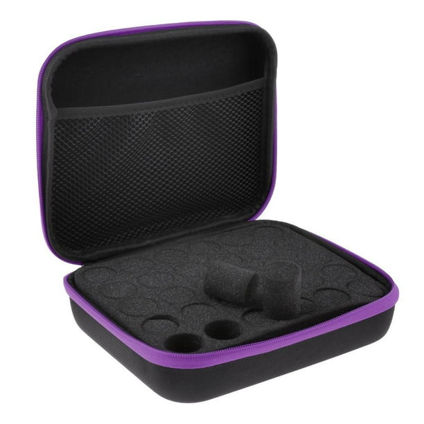 Caja de Transporte de Aceite Esencial de 30 Botels 5ML ~ 15ML Caja de Bolsa de Púrpura Zulema Estuche de transporte de aceites esenciales