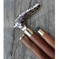 thumbnail image 2 of Premium Fashionable Wooden Walking Cane For Men and Women | Walking Stick With Black Flower Leaf Head | Premium Adult Gift, 2 of 4