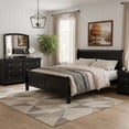 thumbnail image 7 of Starlight Canyon Home Black Wooden King Size Bed Frame - Sleigh Design with Headboard and Footboard, 7 of 7