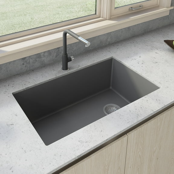Ruvati Rvg2033 Epigranite 31-3/4" Undermount Single Basin Granite Composite Kitchen Sink -