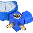 thumbnail image 4 of HUGFEGWE Manifold Gauge Set, A/C Manifold with G1/4" Gauges, Air Condition Manifold Gauge Low Pressure A/C Refrigeration Tool , with Sight Glass G1/4, for R22/R410A/R134A/R407C CJ25311-5560, 4 of 8