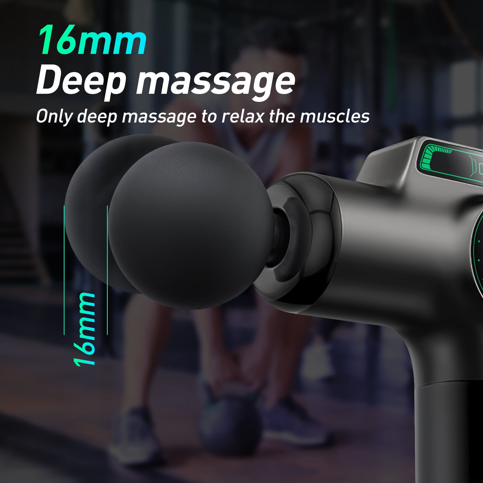 Massage Gun Deep Tissue, Muscle Percussion Back Neck Head Handheld Hammer Massager for Athletes, 99 Speed Level with LED Display Screen, Long Battery Life with 10 Heads