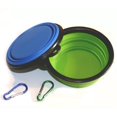 thumbnail image 1 of Paquete de 2 Tazones Plegables para Perros TUNC Plato de Taza Extensible Plegable Azul y Verde, 1 of 5