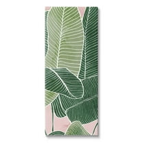 Pink Tropical Patterned Leaves Botanical & Floral Graphic Art Gallery Wrapped Canvas Print Wall Art