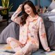thumbnail image 1 of Traje De Algodón Puro Mujer Ropa De Hogar Suelta Talla Grande Primavera Otoño Verano Pijamas 100 % Manga Larga Señoras Confinamiento, 1 of 4