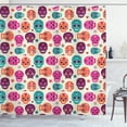 thumbnail image 1 of Ambesonne Sugar Skull Shower Curtain, Hearts Flora, 69"Wx84"L, Multicolor, 1 of 3