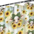 thumbnail image 3 of Yellow Highland Cow Sunflower Bow Pattern Shower Curtain 72"x72" ,Bathroom Decorative Shower Curtains Set with 12 Hooks,Modern Waterproof Washable Shower Curtain, 3 of 6