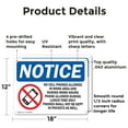 thumbnail image 2 of (2 Pack) No Cell Phones Allowed In Work OSHA Notice Sign 18 Inch X 12 Inch Indoor / Outdoor Rust-Free Aluminum Metal Signs for Workplace, Workshop, and Construction Site, Made in the, 2 of 8