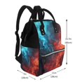 thumbnail image 2 of Zufioo Red And Blue Fire Print Large capacity mommy bag, diaper bag, waterproof parent-child backpack, multi-pocket design backpack suitable for travel and shopping, 2 of 6