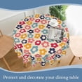 thumbnail image 3 of Vintage Groovy Flowers Round Tablecloth 60 Inch,Waterproof Table Cloth Cover Decorative for Party Holiday Dinning Tabletop Home Décor, 3 of 6