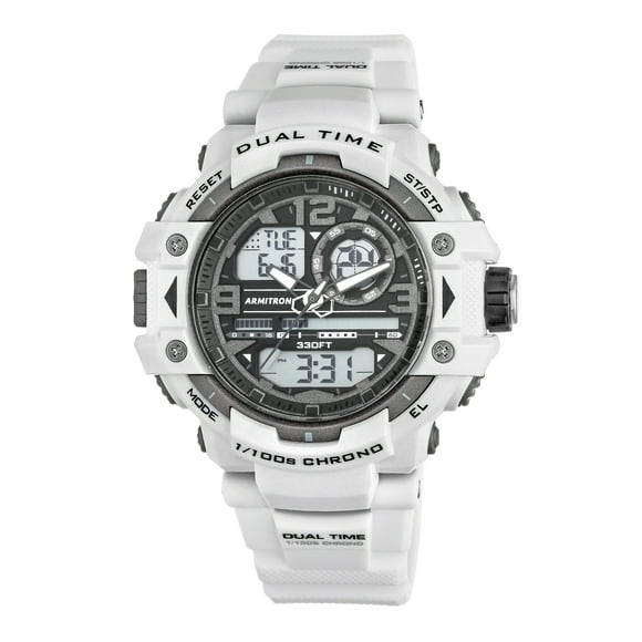 Armitron Sport Men's 20/5062WHT Analog-Digital Chronograph White Resin Strap Watch