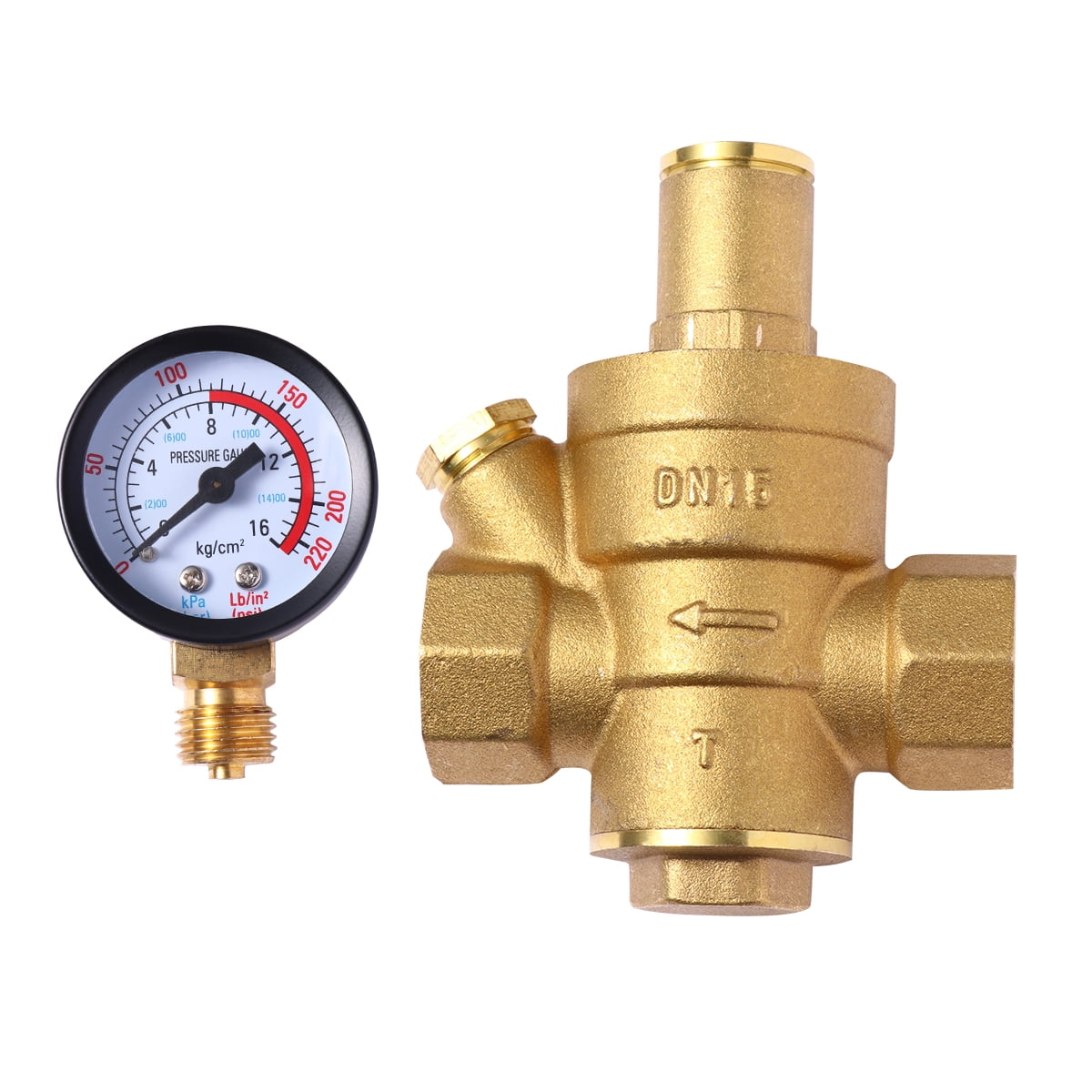 DN15 4cent Brass Household Tap Water Pressure Relief Flow Meter Water