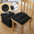 thumbnail image 4 of Chair Cushions for Dining Chairs Set of 4, Kitchen Chair Cushions, Chair Pads with Ties and Non Slip Backing, Tufted Memory Foam Seat Cushion 4 Pack, 18" x 18" x 4", Black, Halloween, 4 of 14