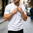 thumbnail image 5 of Liweisiy Men's Textured Henley T-Shirt Short Sleeve Notch Neck Solid Color Tees Casual Athletic Summer Tops White 3XL, 5 of 10
