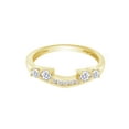 thumbnail image 2 of Round Cut White Cubic Zirconia 10k Yellow Gold Solitaire Enhancer Guard Ring Size - 8, 2 of 3