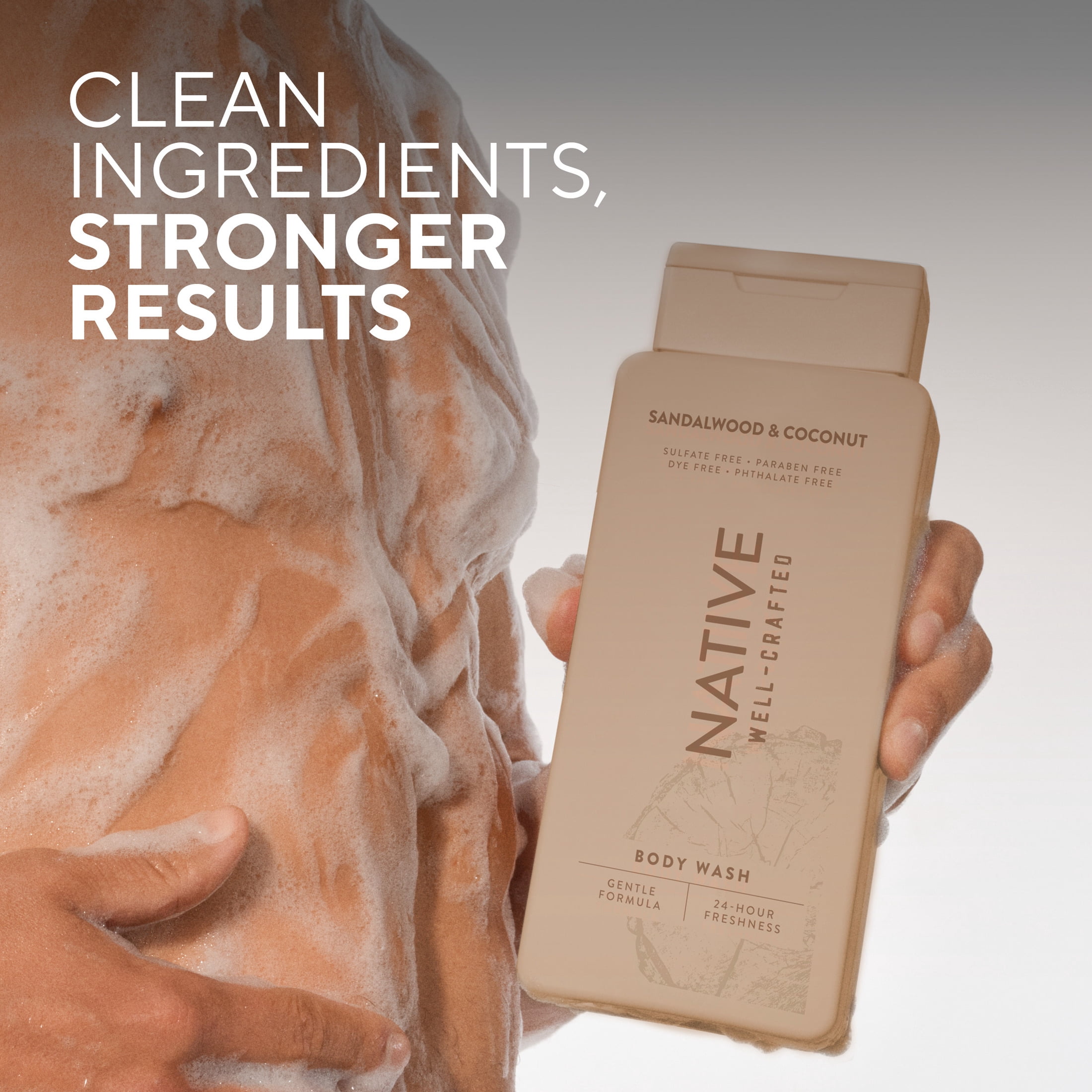Native Body Wash for men, Limited Edition Sandalwood & Coconut, 18 fl oz