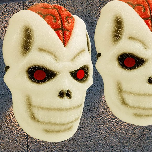 Juego de 2 cubiertas para luces de porche Twinkle Star Decoración de Lámpara de calavera Esqueleto Interior y exterior