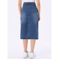 thumbnail image 3 of DARING DIVA Women's Denim Split Back Pockets Midi Jean Skirts S Sky Blue, 3 of 6