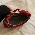 thumbnail image 4 of Bolso de media luna de PU para mujer bolso de hombro a la moda bolso de bola de masa con cierre de cremallera de Color sólido, 4 of 9