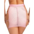 thumbnail image 2 of Xnihocha Womens See Through Mesh Mini Skirt With Shiny Rhinestones Bodycon Style For Clubbing And Party Pink M, 2 of 6