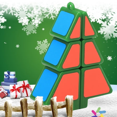 (Clearance) pdqouc Willking Christmas Tree Shape Magic Cube Speed Cube Puzzle Pendant Creative Toys Magic Cube 1X2X3 Christmas Tree Cube Puzzle Ultra-Smooth Magic Puzzle Xmas Gifts