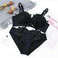 thumbnail image 3 of Deepwonder Women Lace Oriental Cherry Bra Sets Padded Push Up Lace Bras Cotton Crotch Low Waist Lace Panties Suits, 3 of 5