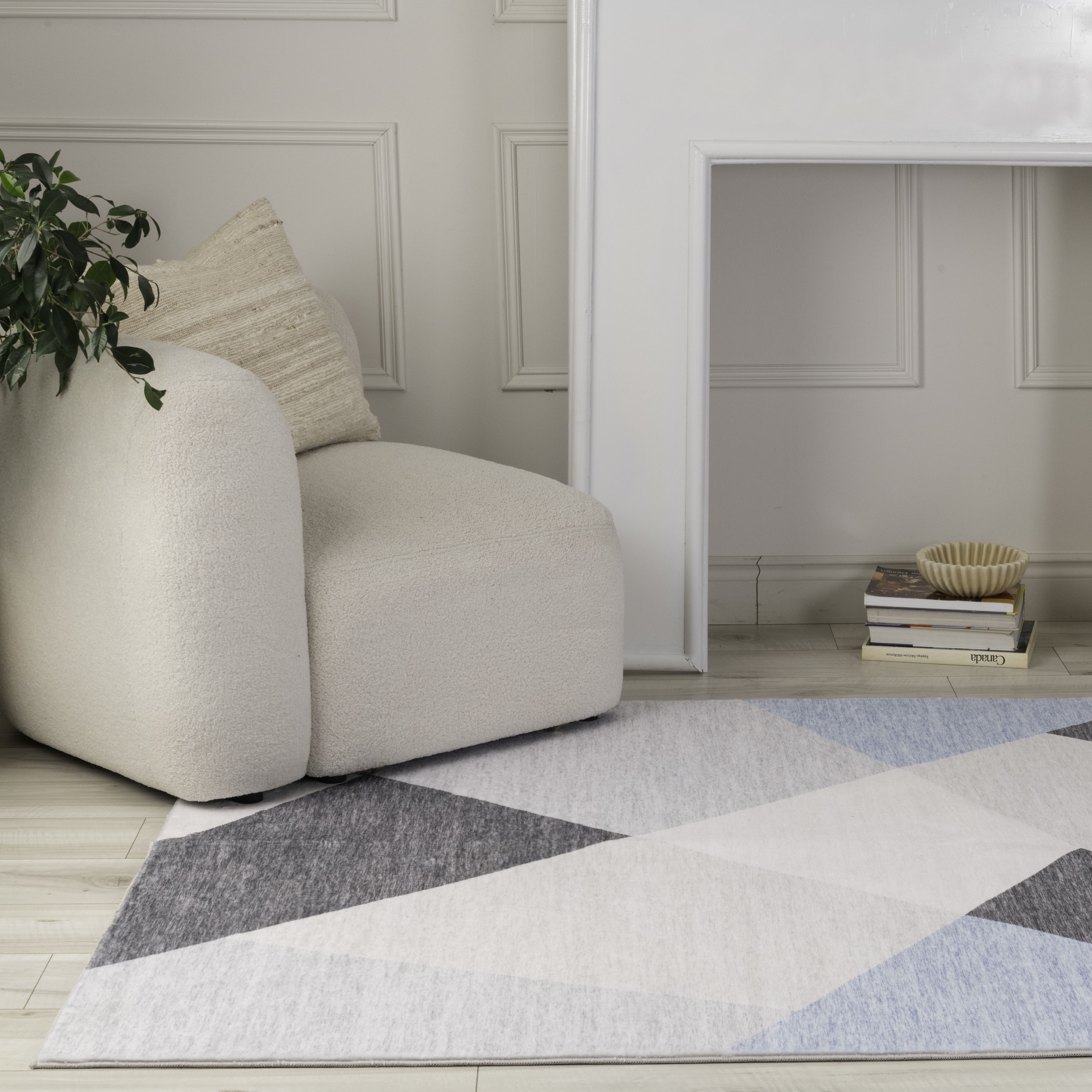 Rug Branch Eclipse Mid-Century Modern Indoor Area Rug, Blue Grey, Abstract - Living Room, Bedroom, Dining Room, and Office