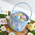 thumbnail image 4 of Decoraciones de Pascua, cestas de Pascua con conejito, cestas de algodón tejidas con conejito, lindos cubos de conejito con asa, rellenos de conejito, suministros de decoración para fiestas de huevos, 4 of 6