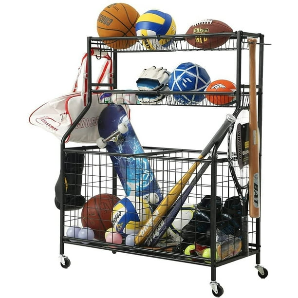 MYDENIMSKY Garage Sports Equipment Organizer, Ball Storage Rack, Sports