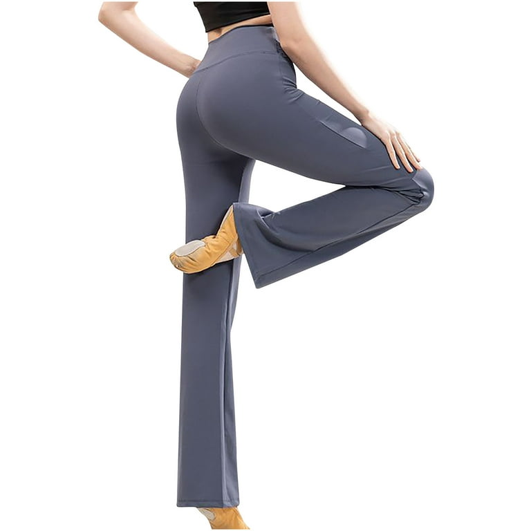 Seamless Tummy Control High Waist Flare Pants, Solid Butt Lifting Slim Fit  Yoga Sports Pants, Women's Activewear
