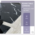 thumbnail image 4 of Sudica Marble Dining Table 70" Modern Kitchen Dining Room Table with MDF Faux Marble Table Top, Black U-Shape Base, 4 of 7